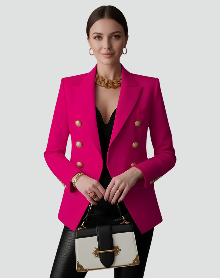 Anne | Women's Double-Breasted Tailored Blazer with Gold-Tone Buttons