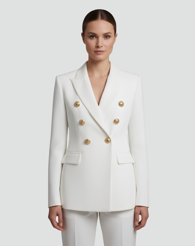 Anne | Women's Double-Breasted Tailored Blazer with Gold-Tone Buttons