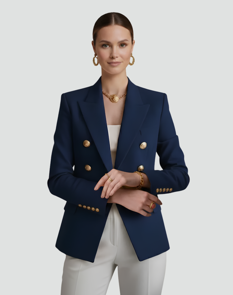 Anne | Women's Double-Breasted Tailored Blazer with Gold-Tone Buttons