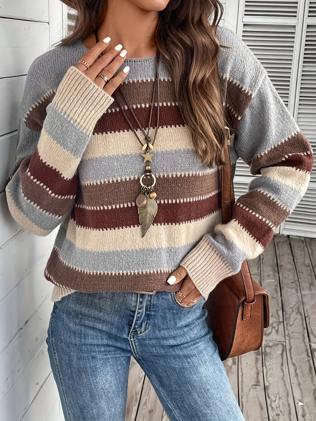 Abigail | Women's Striped Round-Neck Sweater