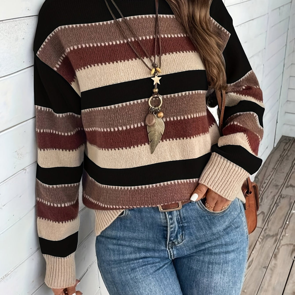 Abigail | Women's Striped Round-Neck Sweater