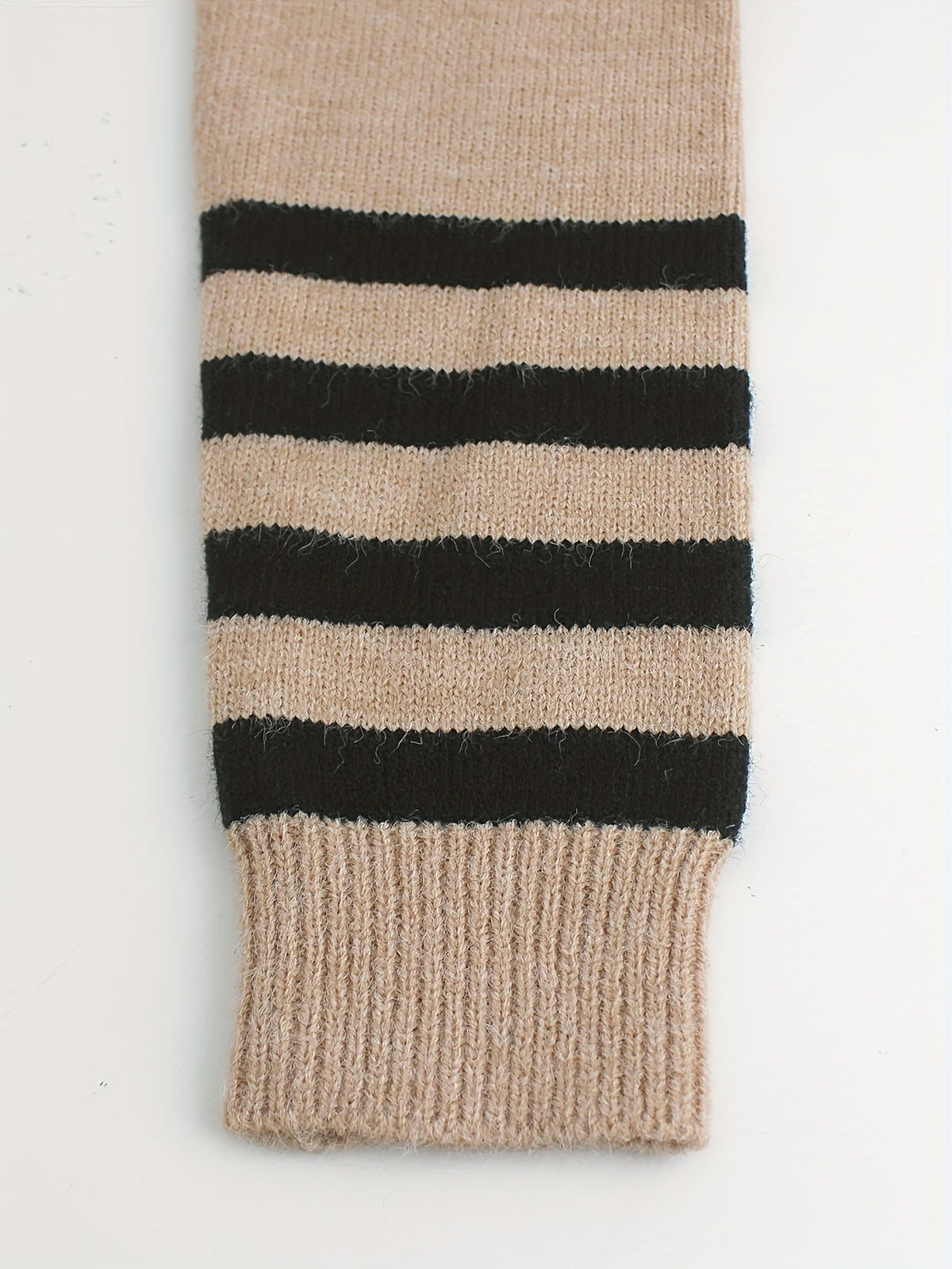 Ainsley | Women's Ribbed Sweater with Striped Cuffs