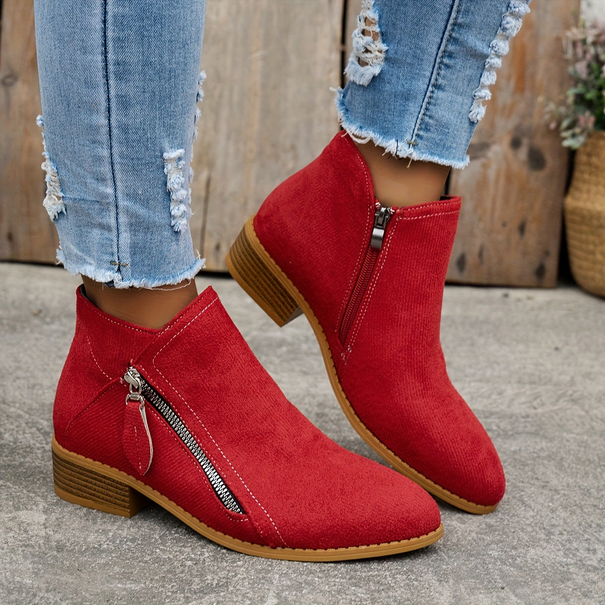 Rowena | Women's Comfortable Side-Zip Ankle Boots