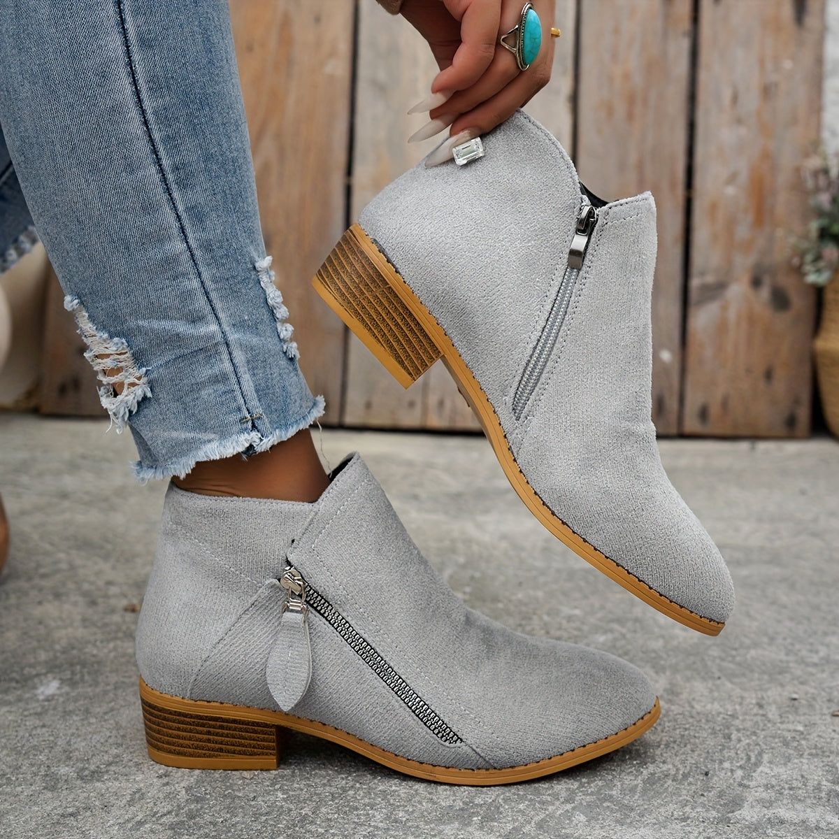 Rowena | Women's Comfortable Side-Zip Ankle Boots