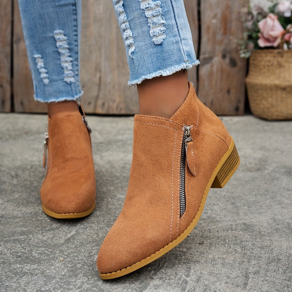 Rowena | Women's Comfortable Side-Zip Ankle Boots