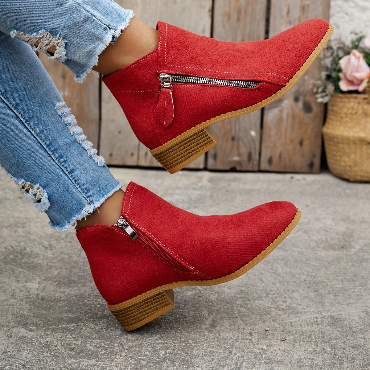 Rowena | Women's Comfortable Side-Zip Ankle Boots