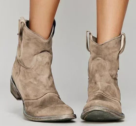 Jocelyn | Women's Western Ankle Boots with Low Block Heel and Pull Tabs