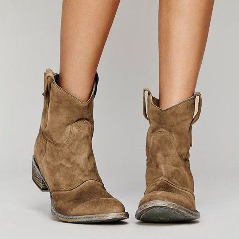 Jocelyn | Women's Western Ankle Boots with Low Block Heel and Pull Tabs