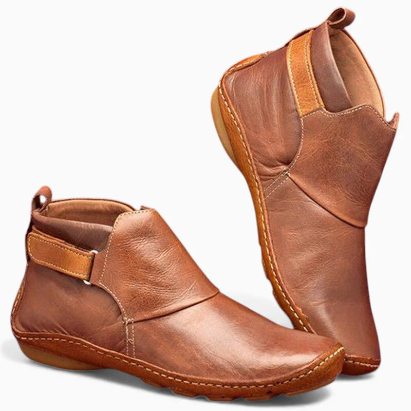 Freya | Women's Casual Ankle Boots with Side Zipper and Adjustable Strap
