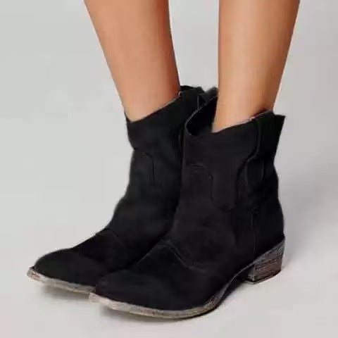 Jocelyn | Women's Western Ankle Boots with Low Block Heel and Pull Tabs