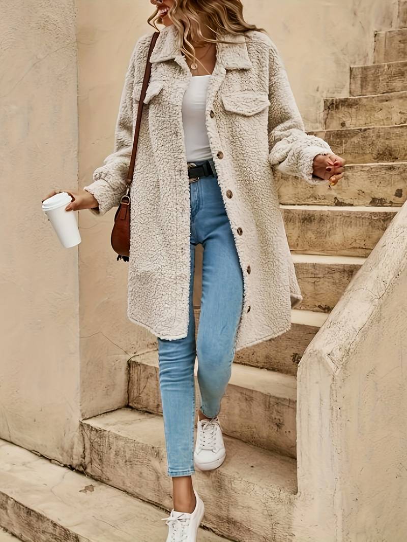 Bonnie | Women's Oversized Longline Teddy Coat