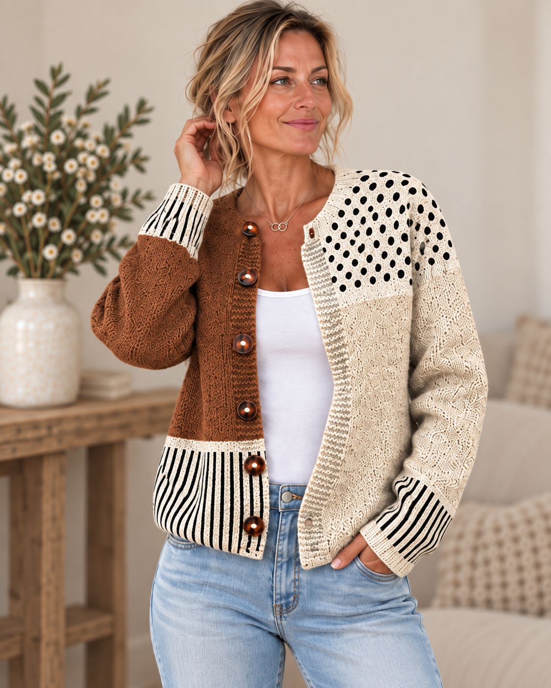 Louisa | Women's Vintage Rose-Print Cardigan