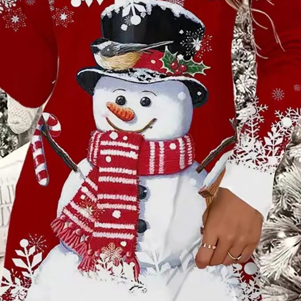 Tessa | Women's Snowman Print Christmas Dress
