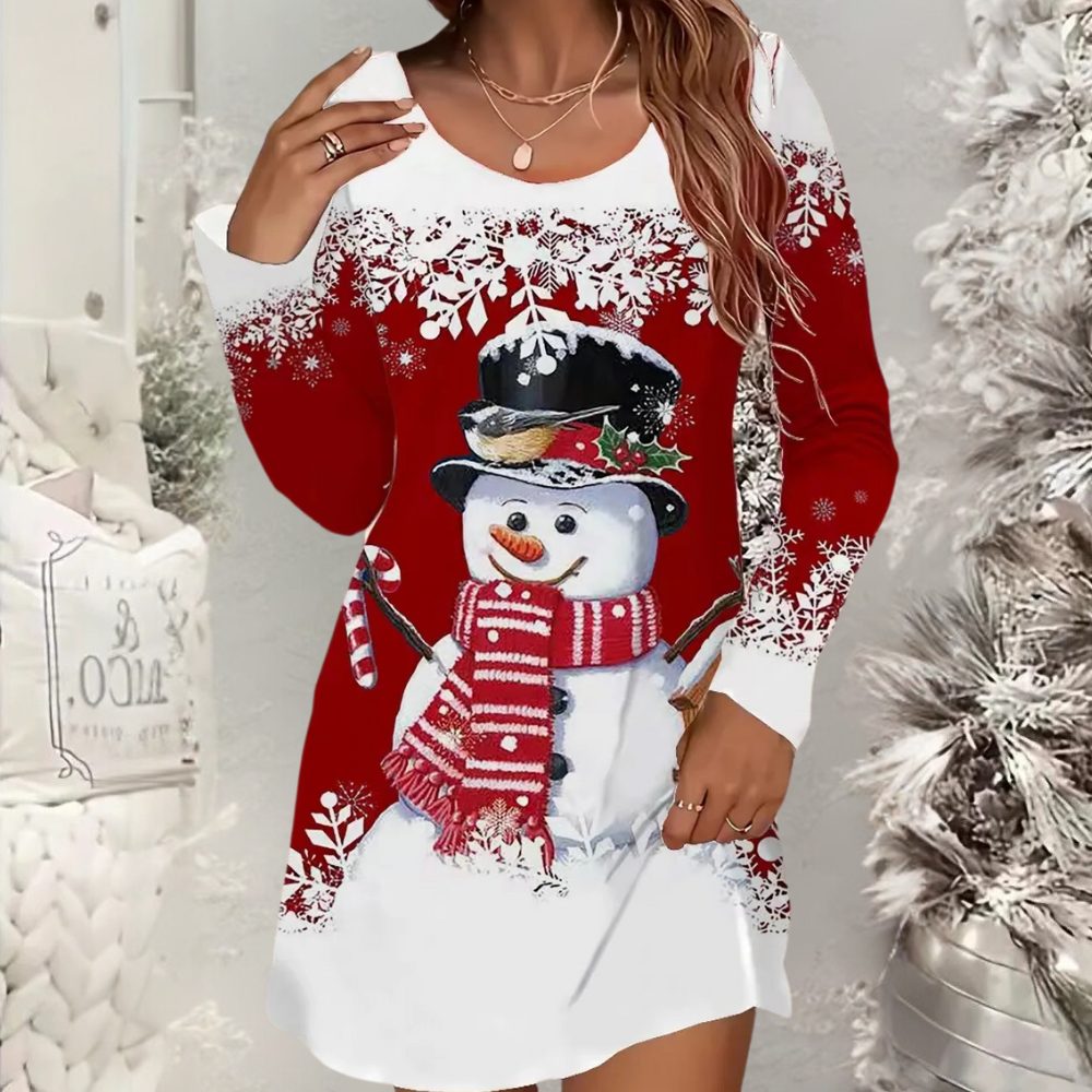 Tessa | Women's Snowman Print Christmas Dress