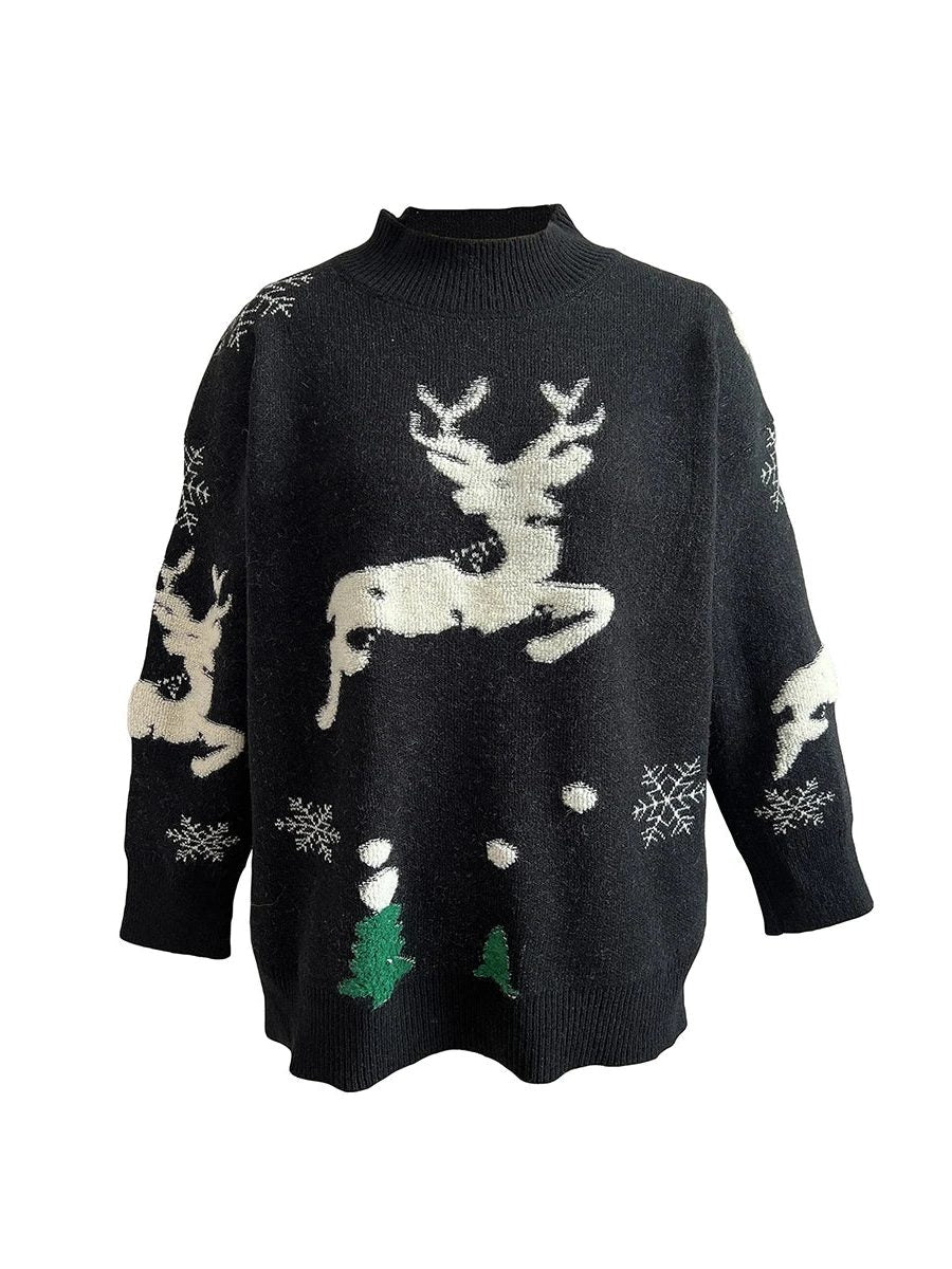 Mabel | Women's Reindeer Snowflake Christmas Sweater