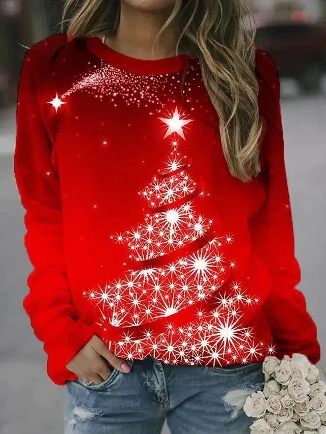 Noelle | Women's Sparkling Christmas Tree Graphic Sweatshirt