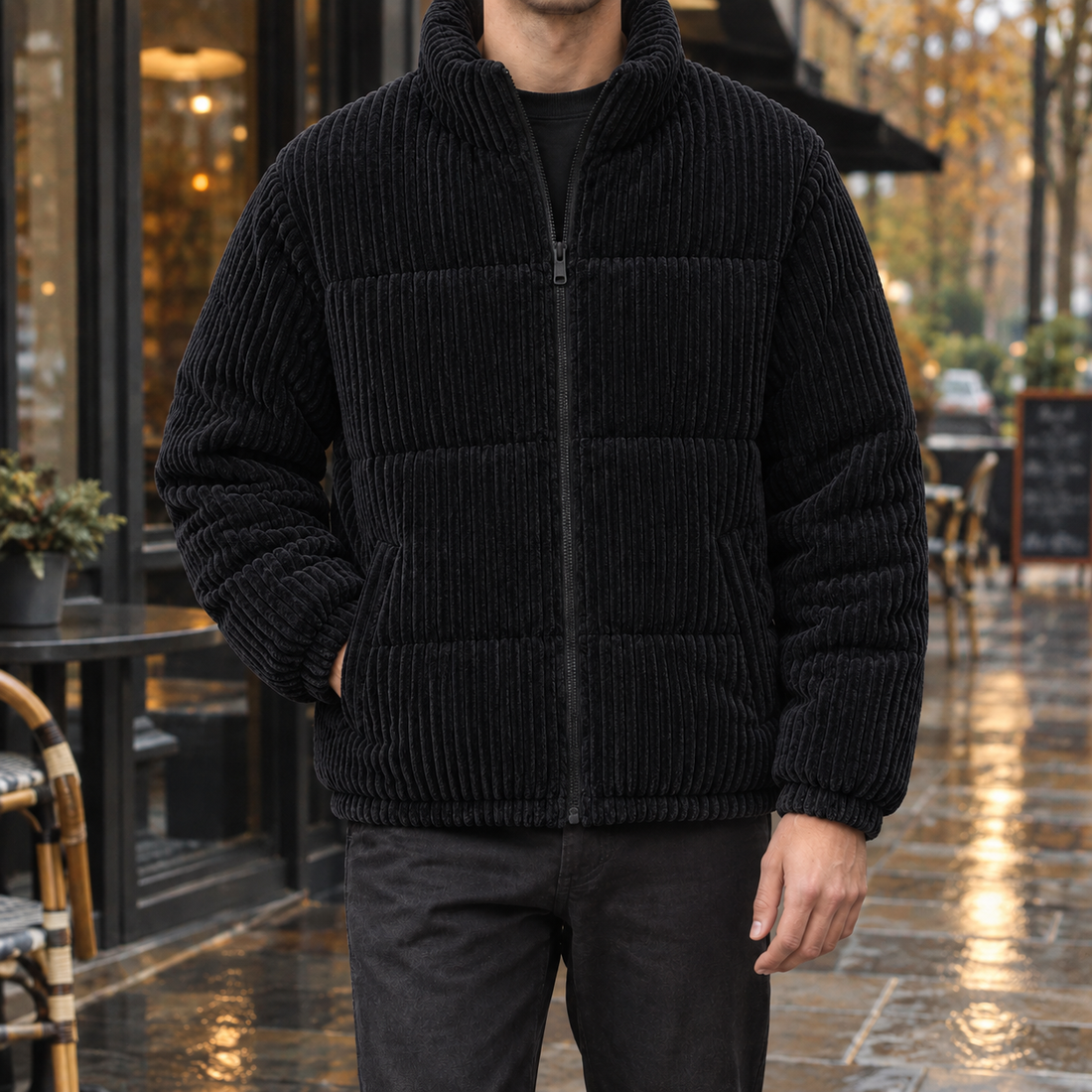 Bennett | Men's Ribbed Padded Zip-Up Jacket