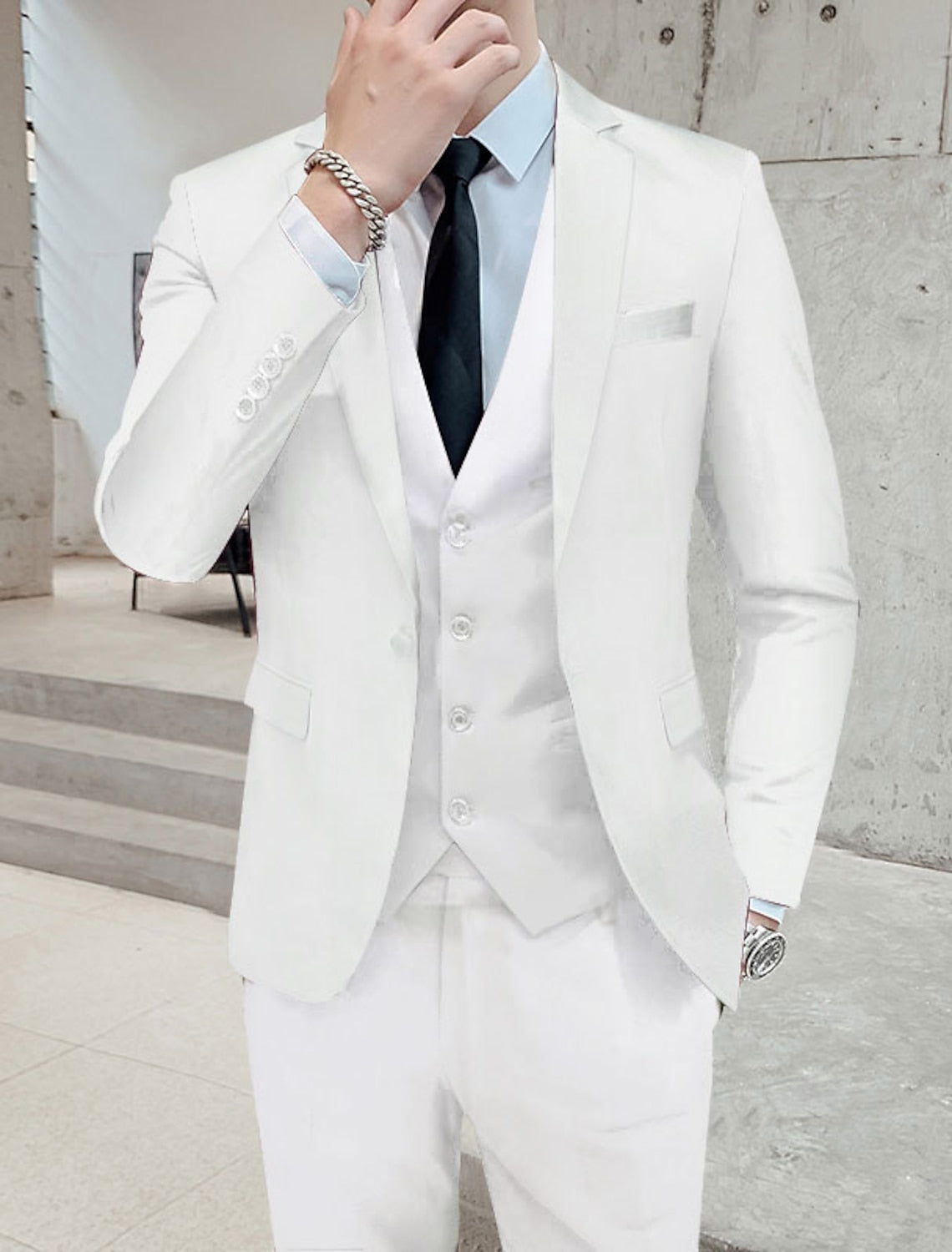 Demerion | Men's Three-Piece Suit with Two-Button Blazer