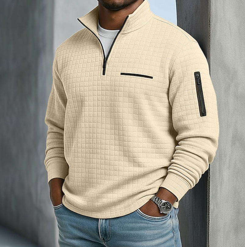Dylan | Men's Long-Sleeve Waffle-Textured Casual Shirt