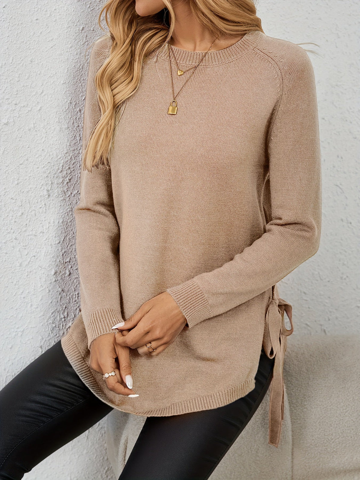 Evelyn | Women’s Longline Relaxed Sweater with Side Slits
