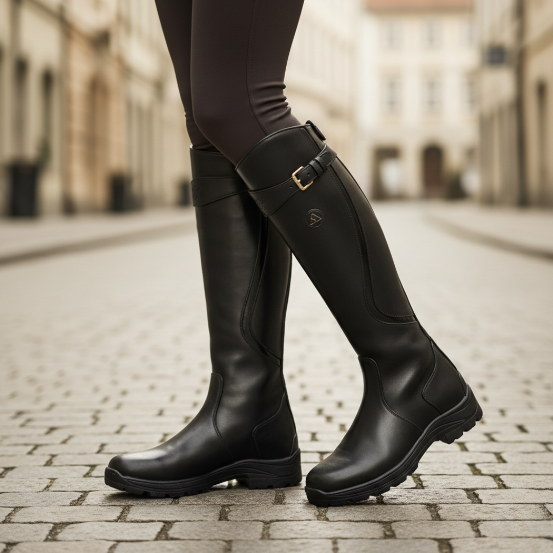 Faith | Women's Waterproof Knee-High Boots with Buckle Strap