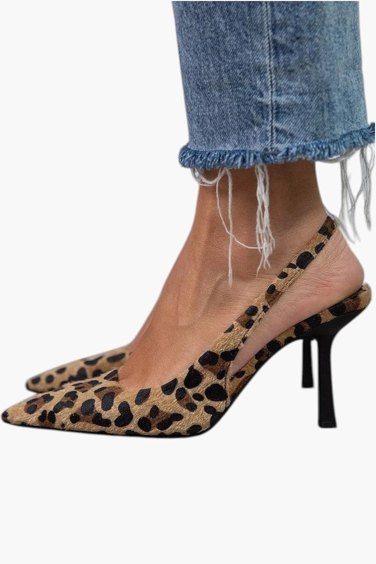 Lauren | Women's Pointed-Toe Slingback Pumps with Slim Stiletto Heels