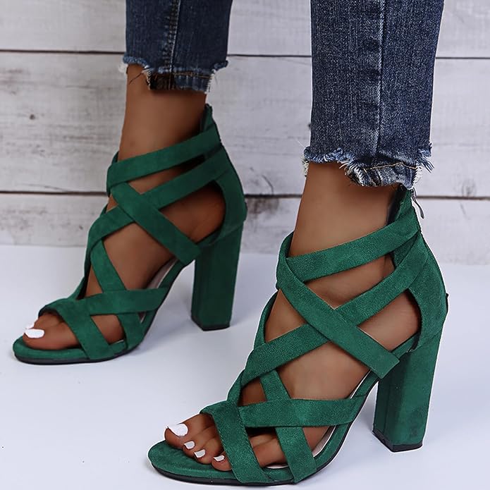 Freya | Women's Caged-Strap Block Heel Sandals