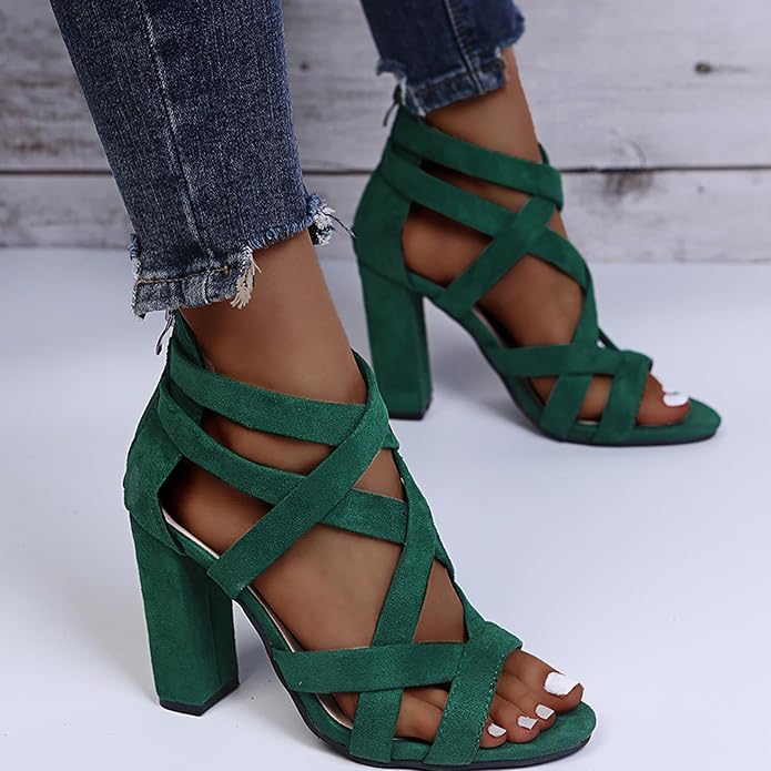 Freya | Women's Caged-Strap Block Heel Sandals