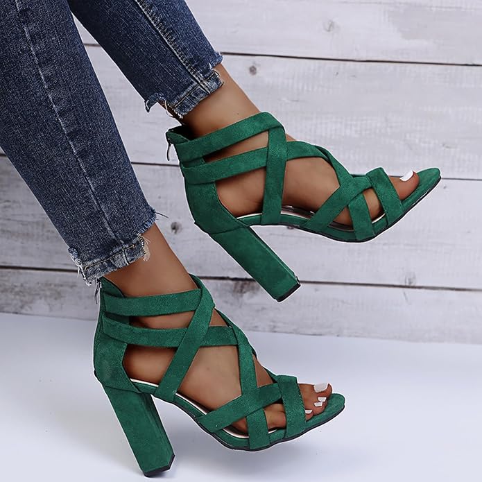 Freya | Women's Caged-Strap Block Heel Sandals