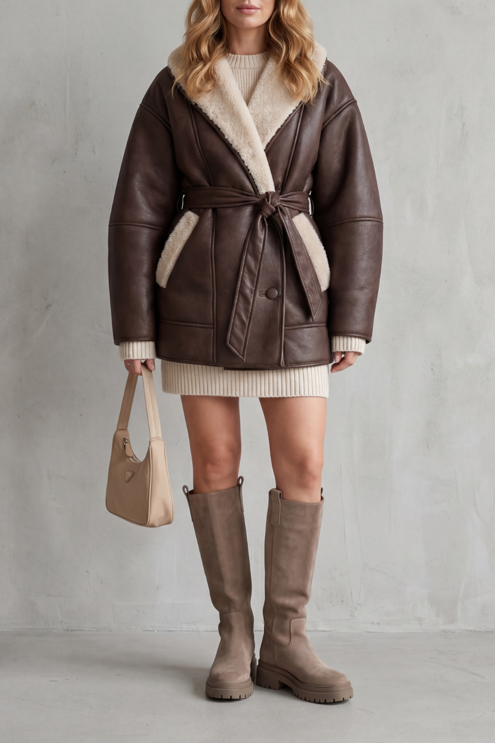 Hermione | Women's Oversized Coat with Tie Belt