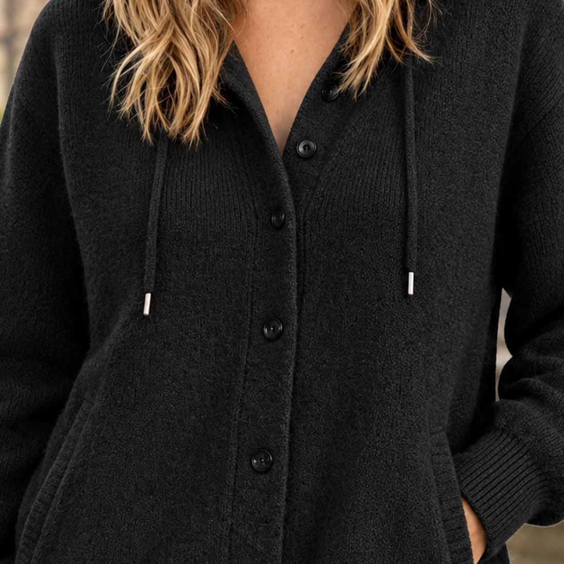 Veronica | Women's Hooded Button-Front Cardigan