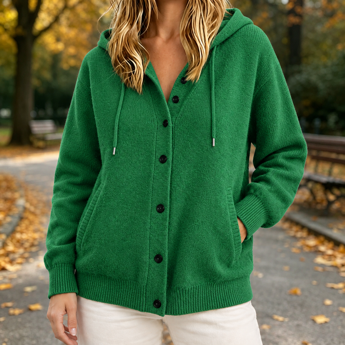 Veronica | Women's Hooded Button-Front Cardigan