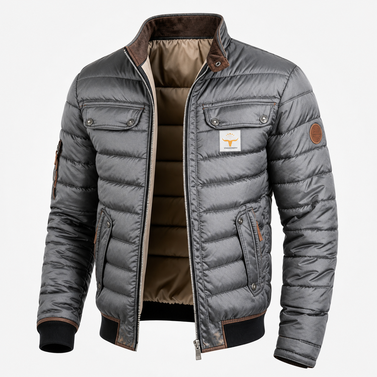 Hugo | Men’s Quilted Zip-Up Jacket with Pockets