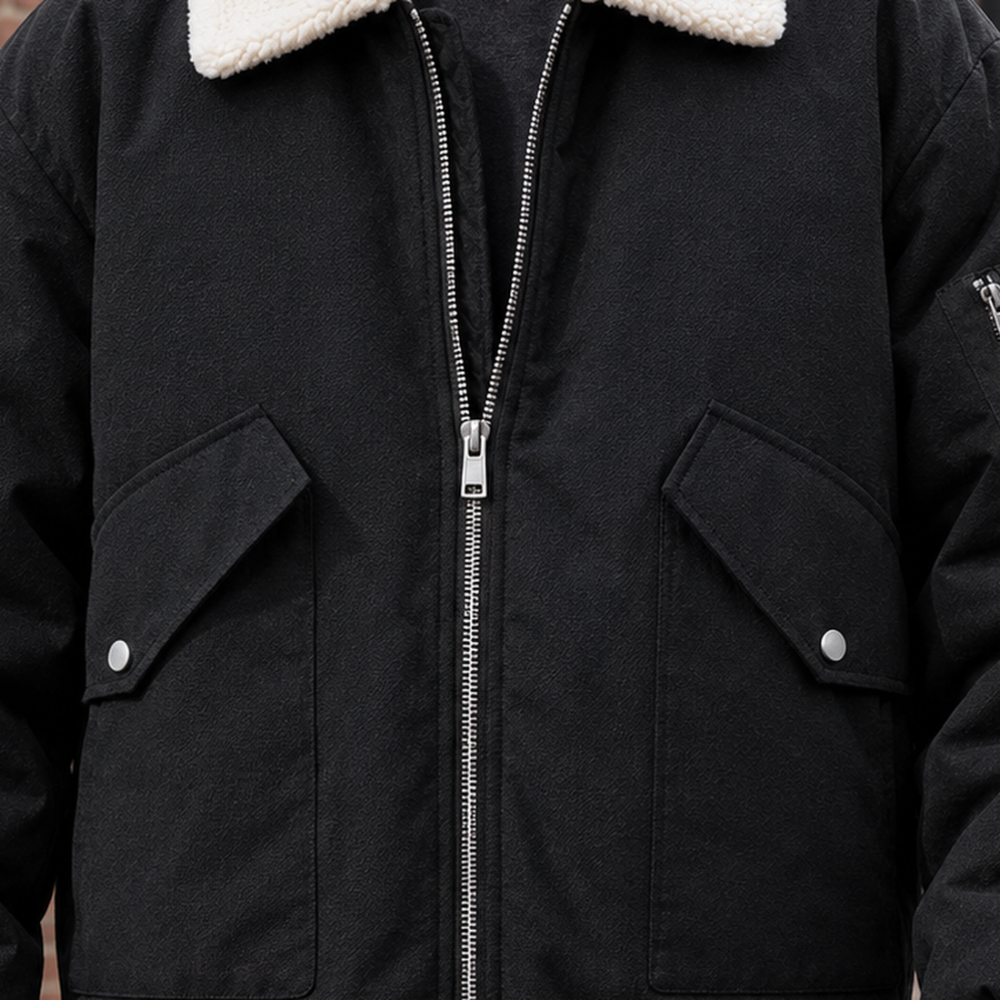 Gideon | Men's Contrast-Collar Aviator Bomber Jacket