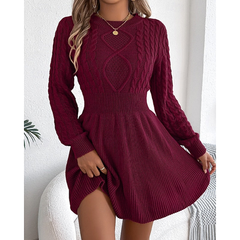 Madison | Women's Cable Pattern Sweater Dress
