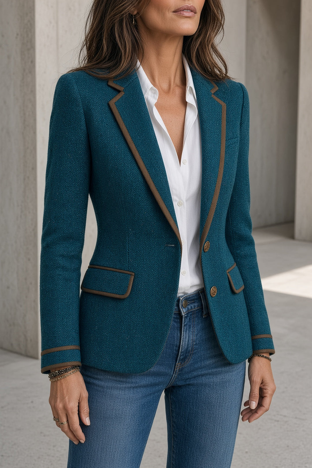Margot | Women's Tailored Blazer With Contrast Trim