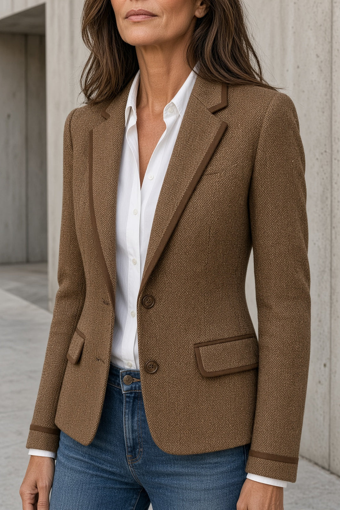 Margot | Women's Tailored Blazer With Contrast Trim