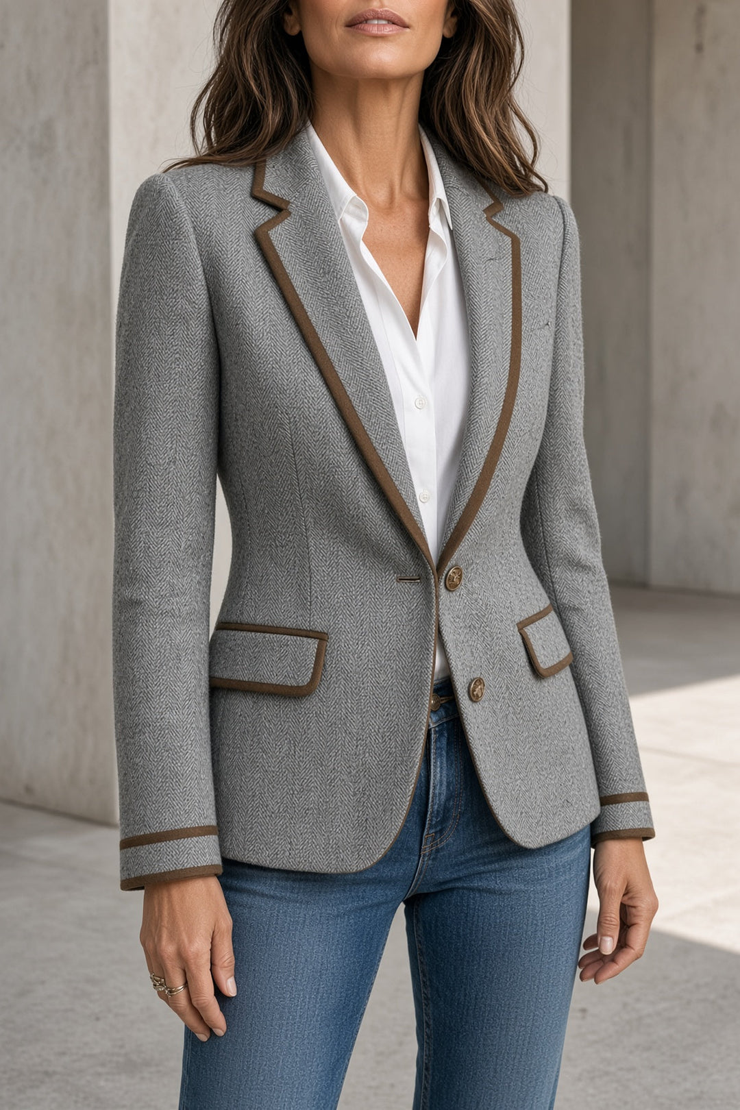 Margot | Women's Tailored Blazer With Contrast Trim