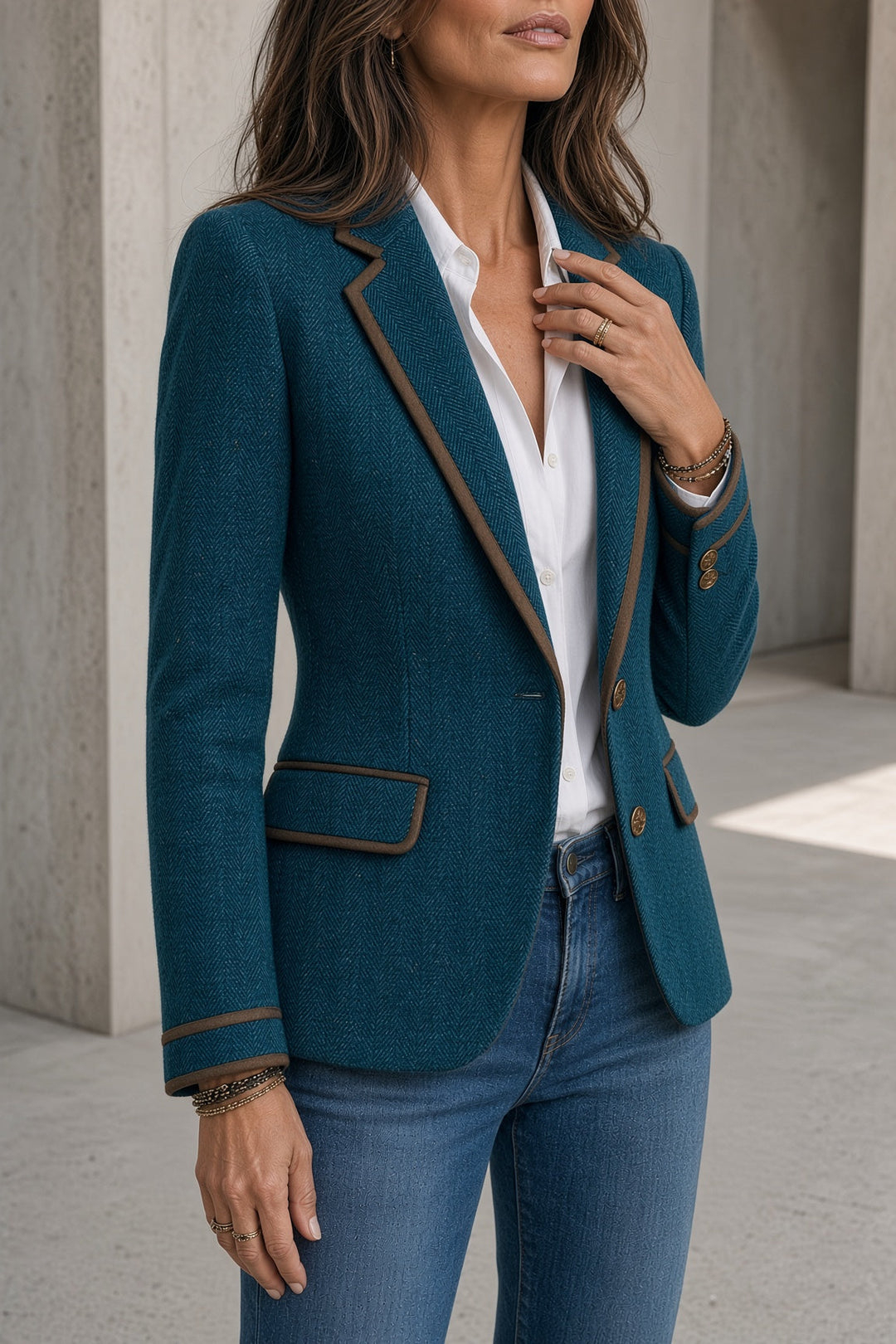 Margot | Women's Tailored Blazer With Contrast Trim