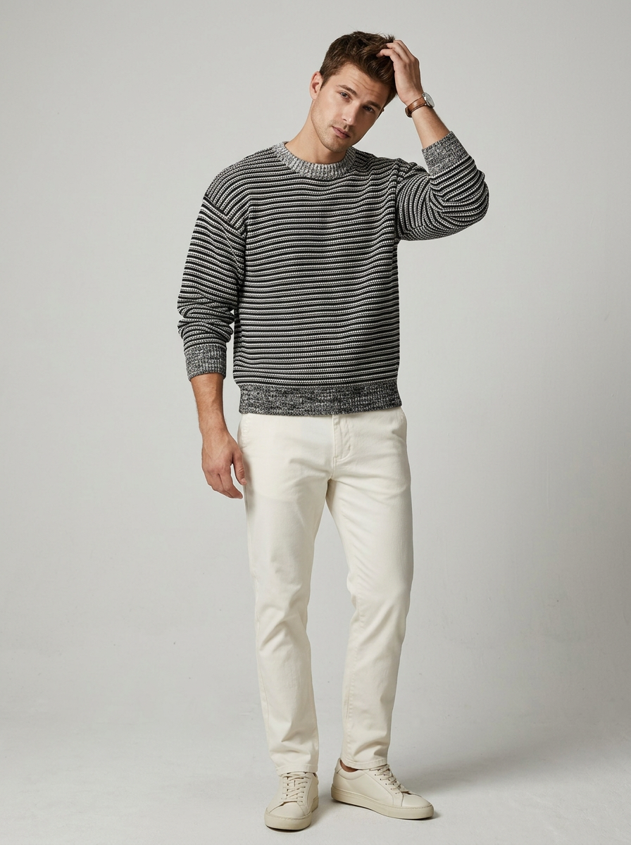 Men's Sweater Striped Crewneck | Casual