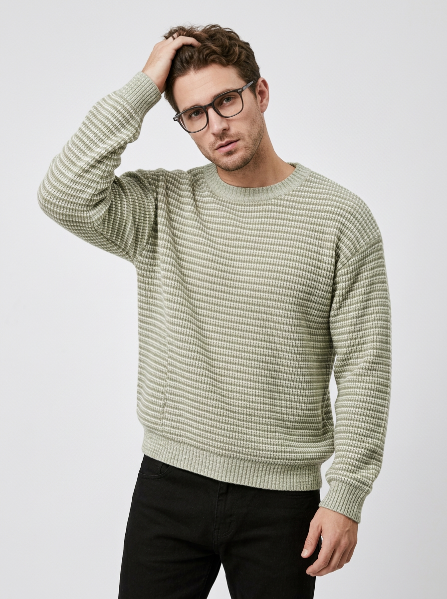 Men's Sweater Striped Crewneck | Casual