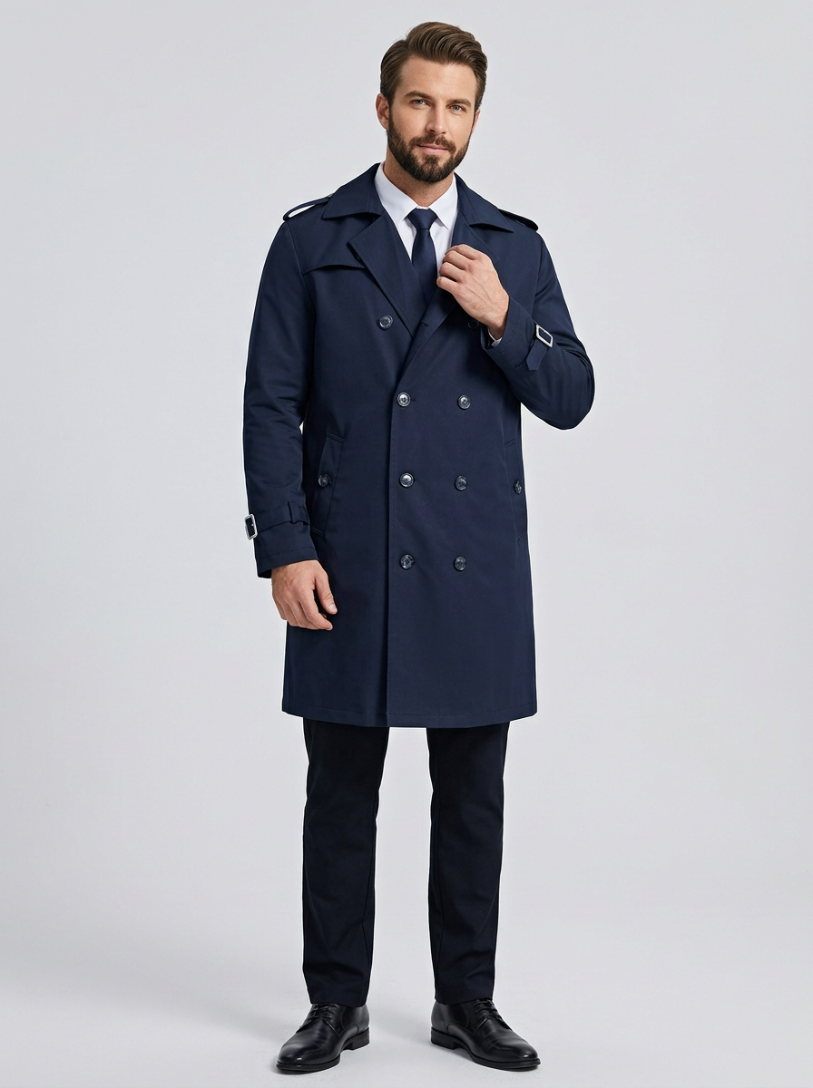 Men's Trench Coat Double Breasted Belted | Classic