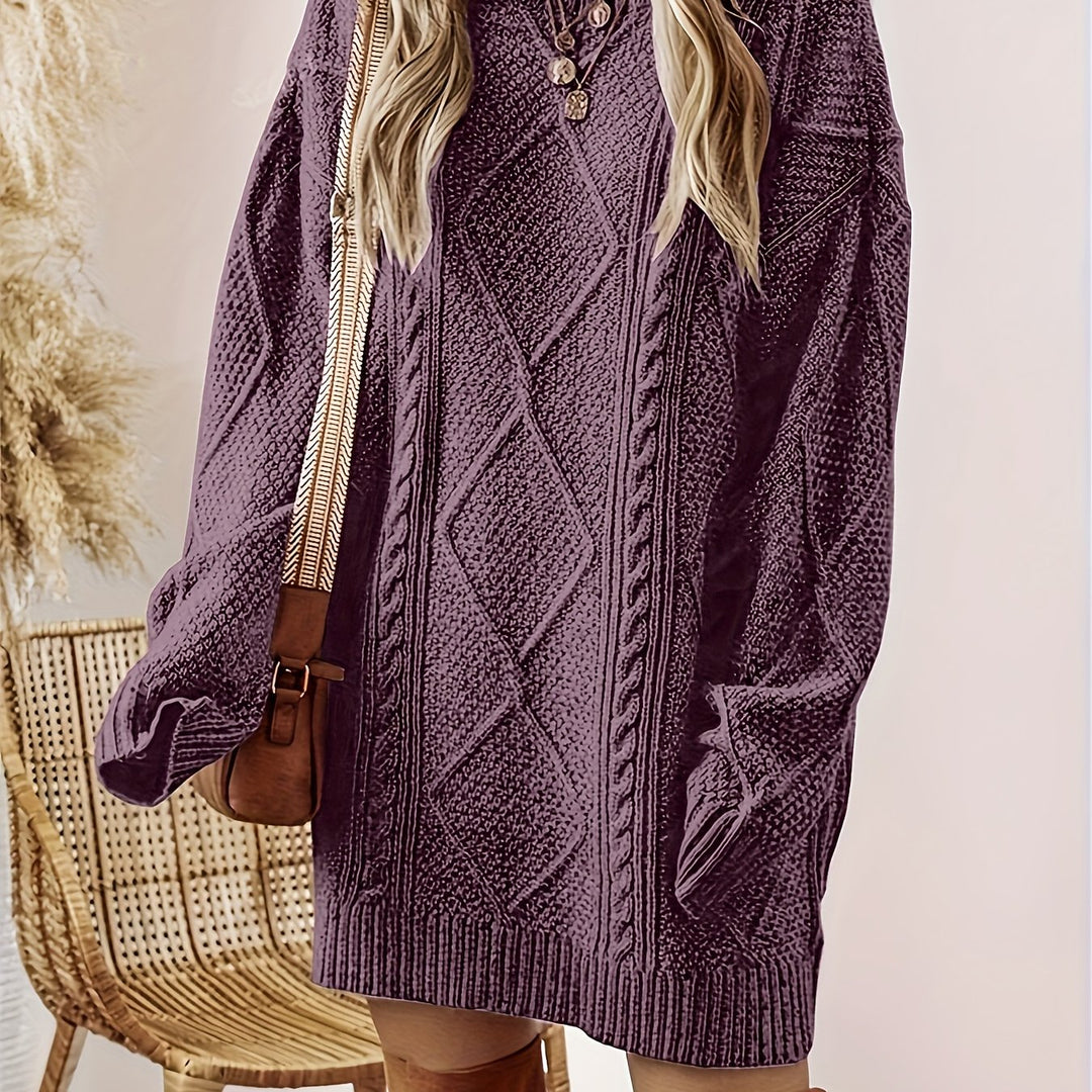 Millie | Women's Diamond Pattern Sweater Dress