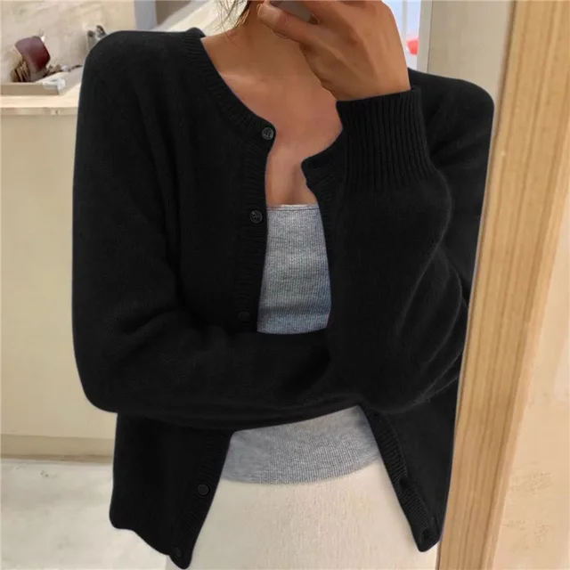 Mirevane | Women's Cropped Button-Up Cardigan