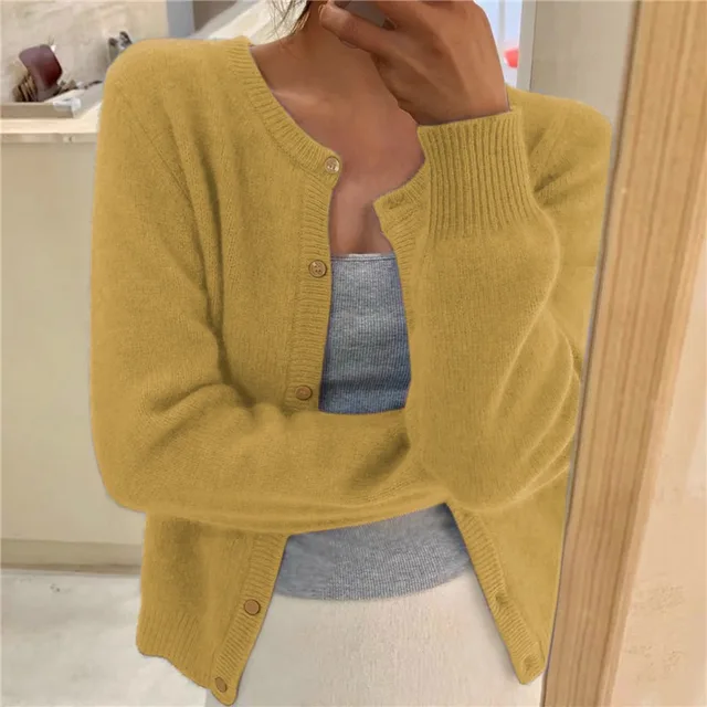Mirevane | Women's Cropped Button-Up Cardigan