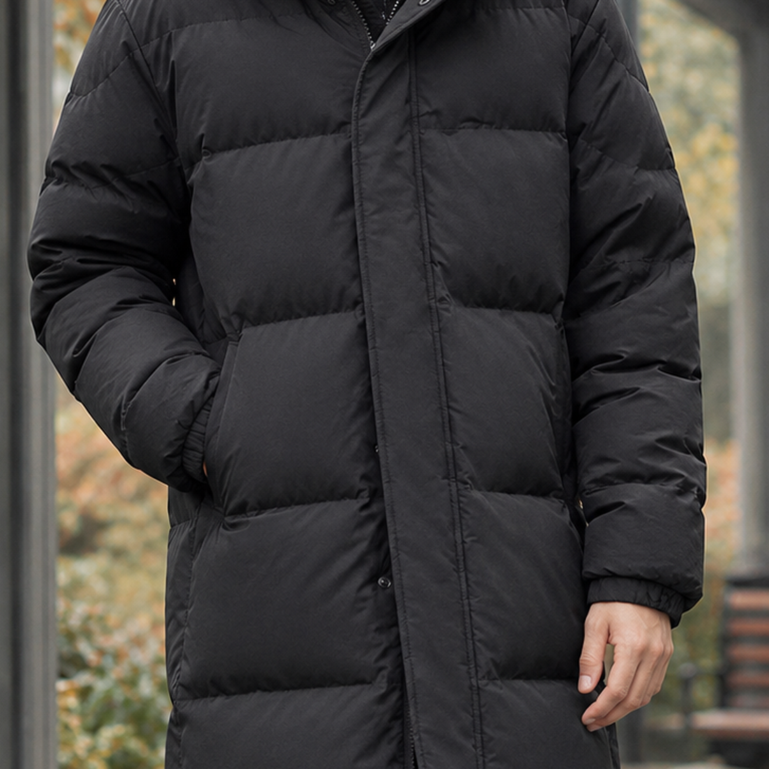 Everett | Men's Longline Hooded Puffer Coat