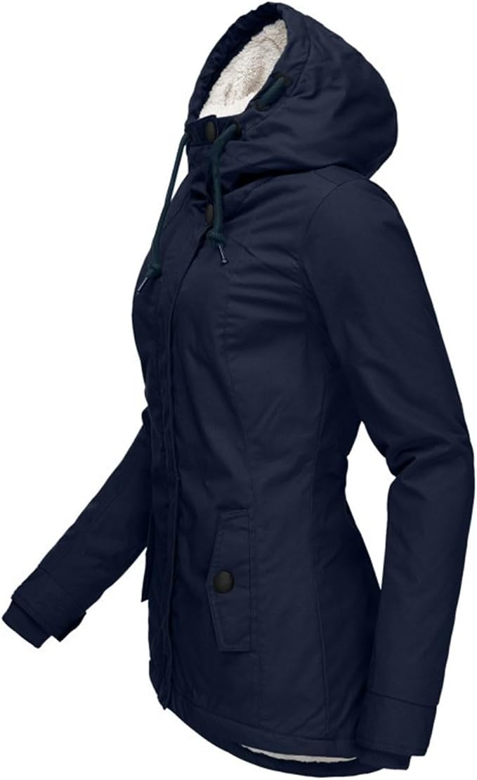 Charlotte | Women's Hooded Winter Parka Jacket with Soft-Lined Interior and Zip Front