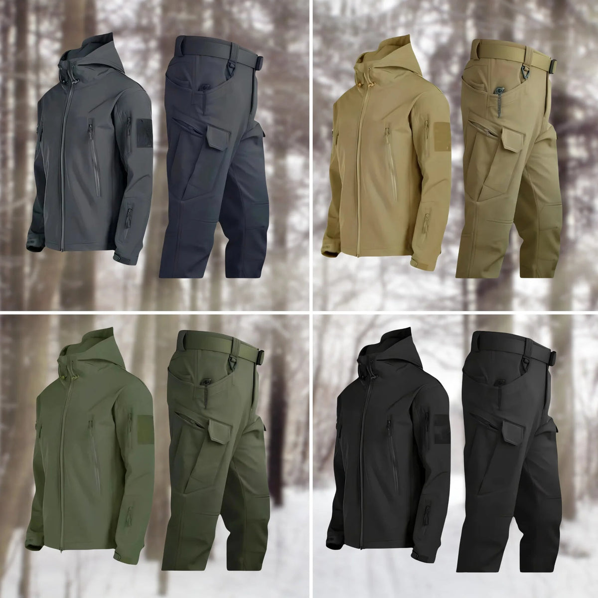 Logan | Men's Tactical Outdoor Set with Hooded Jacket and Cargo Pants
