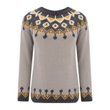 Cecilia | Women's Fair Isle Pattern Crew Neck Sweater with Long Sleeves