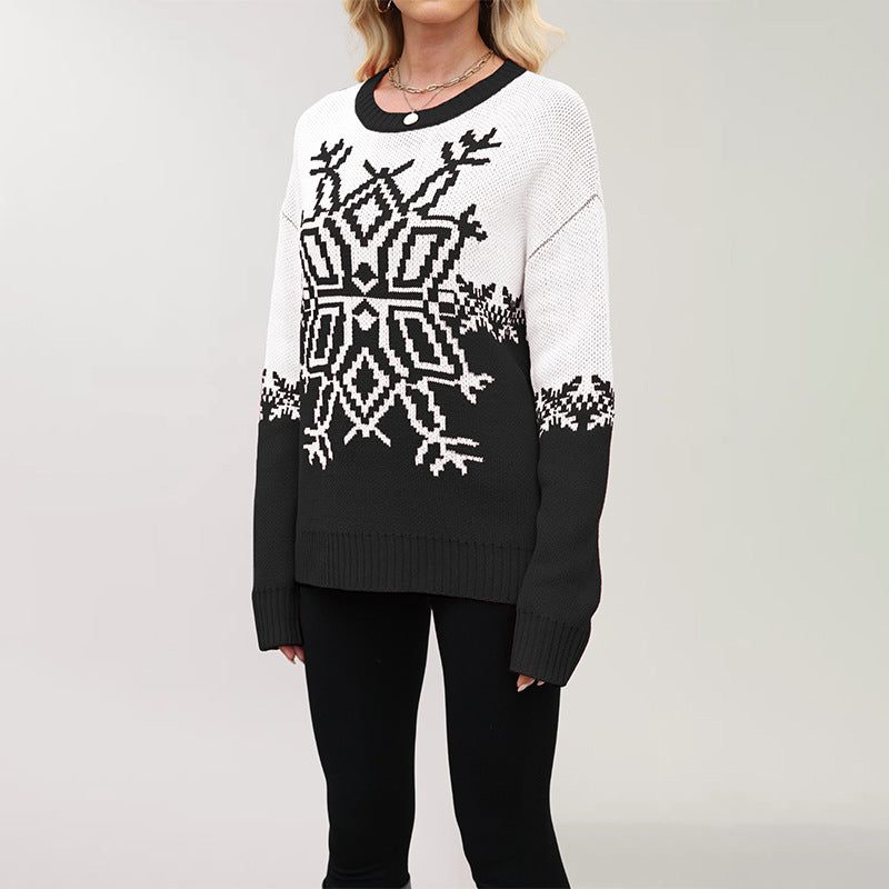 Beatrice | Women's Snowflake Crew-Neck Christmas Sweater